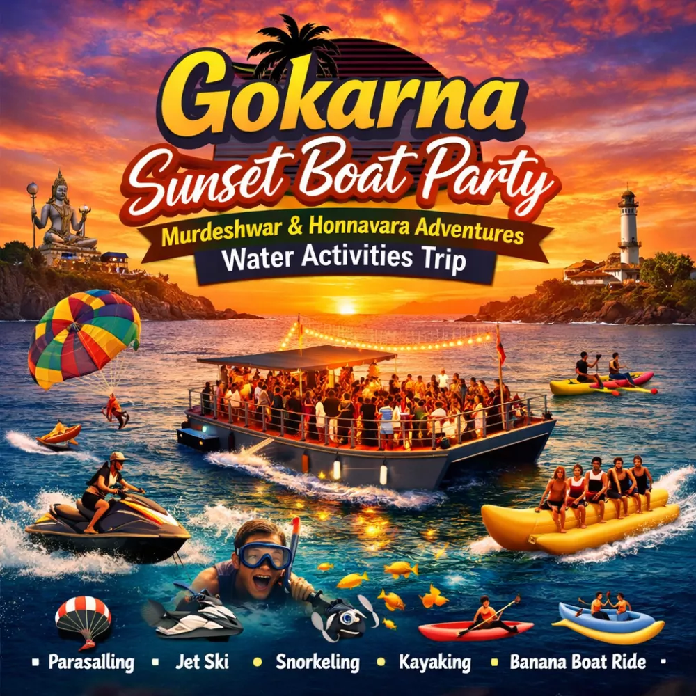 Gokarna Sunset Boat Party - Murdeshwar & Honnavara(Long Weekend Trip)