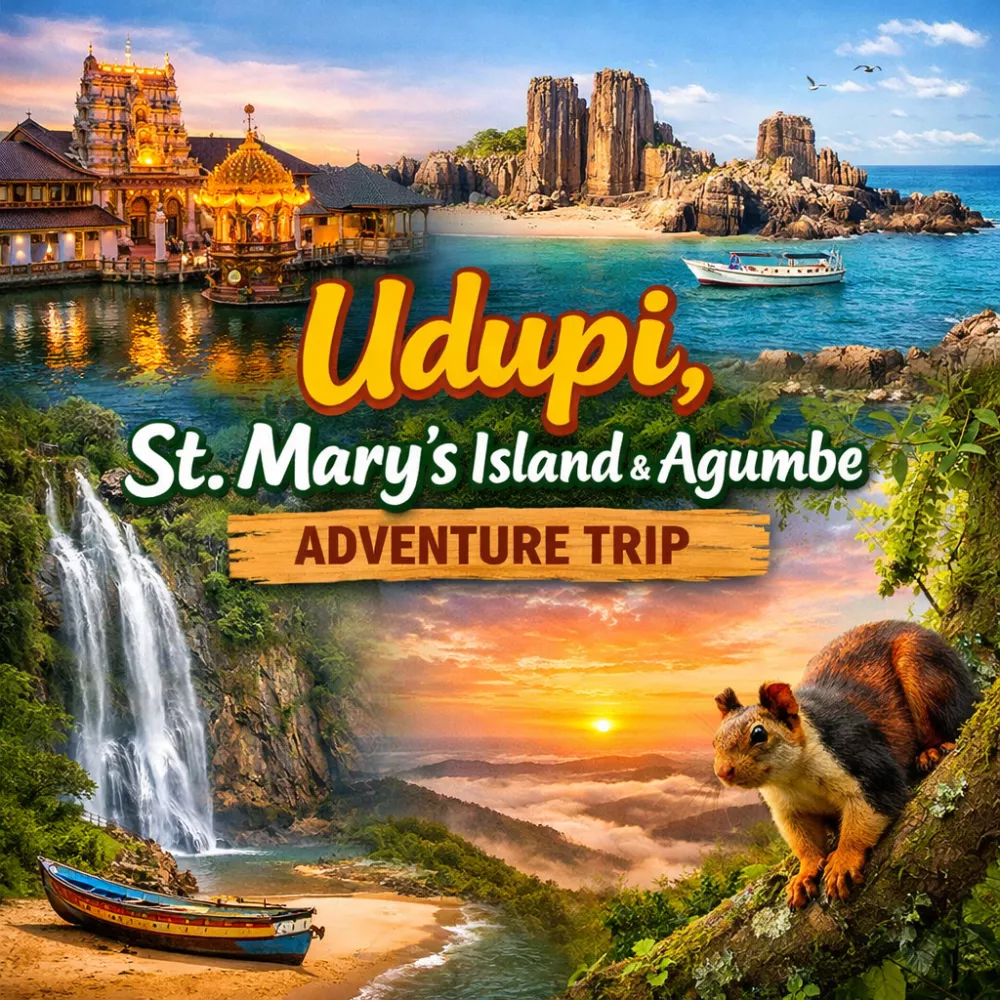 Udupi, St Mary's & Agumbe Coastal Escape Long Weeekend : Waves, Temples & Island